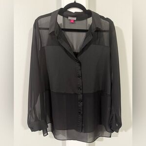 Vince Camuto Black Chiffon Blouse